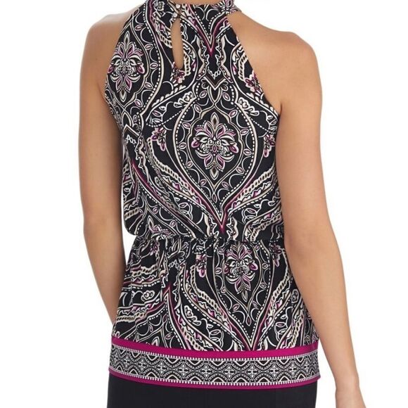 WhiteHouse BlackMarket Drop Waist Tunic Black Multi - M EUC​ - Picture 2 of 9